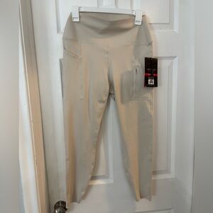 womens spyder activewear‎ beige, high waisted performance leggings NWT M